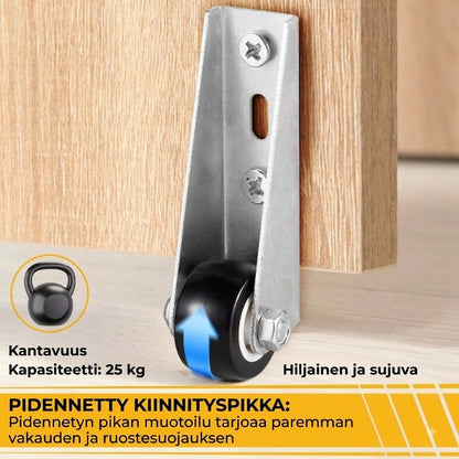 SilkEase™ Hiljaiset Liukuoven Pyörät Huonekaluille – 2 kpl Paketti