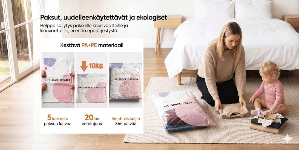 3D-tyhjiöpussi ilman pumppua (pystyyn nouseva)