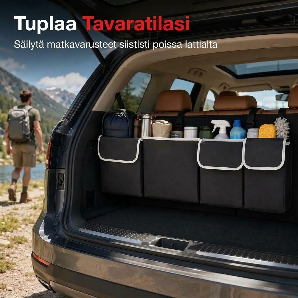 OmniLiving™ Riippuva Auton Tavaratilajärjestelijä (Kestävää Oxford-kangasta)