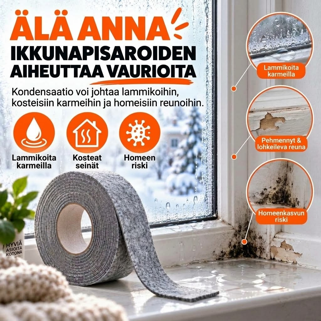 OmniLiving™ Ikkunan Kosteutta Imevä Huopanauha (Homeenesto / Itseliimautuva)