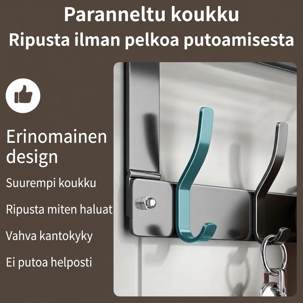 VaraLiving™ Oveen Ripustettava Ovihylly (Poraamaton Säilytyskori- & Koukkujärjestelijä)