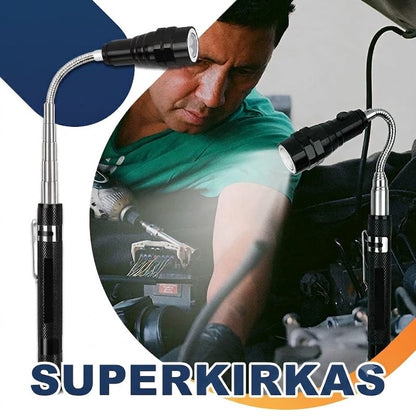 Magnetisk teleskopficklampa med 360° svanhals – Superstark