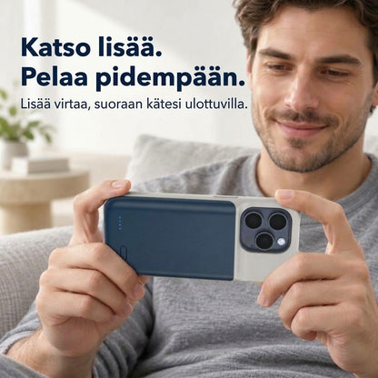 VaraTech™ Akkukuori iPhonelle 4 LED-Merkkivalolla – Suojaava Varavirtalähdekuori Arkeen ja Matkoille