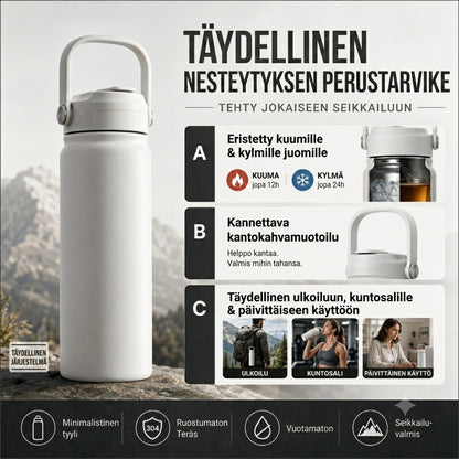 Korkealaatuinen terästermosmuki – Vakuumieristetty termospullo ruostumattomasta teräksestä