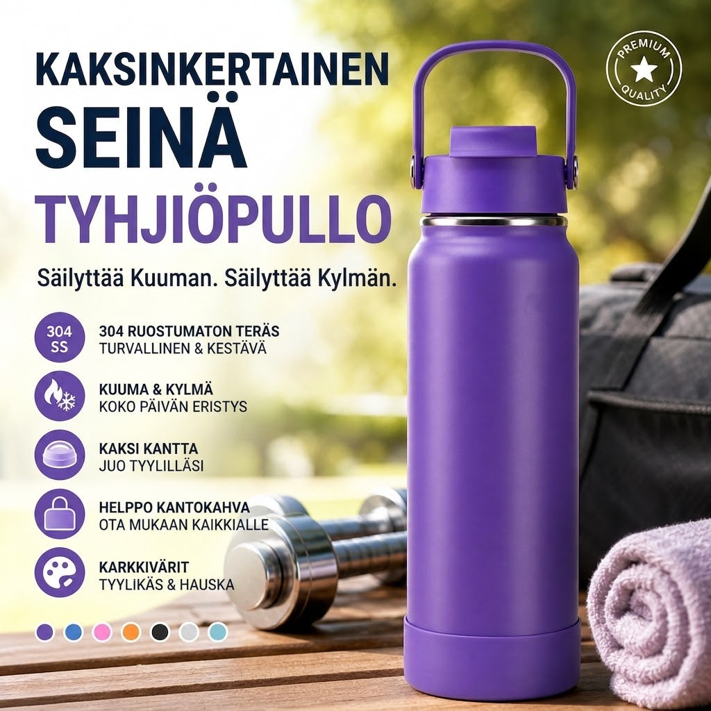 Korkealaatuinen terästermosmuki – Vakuumieristetty termospullo ruostumattomasta teräksestä