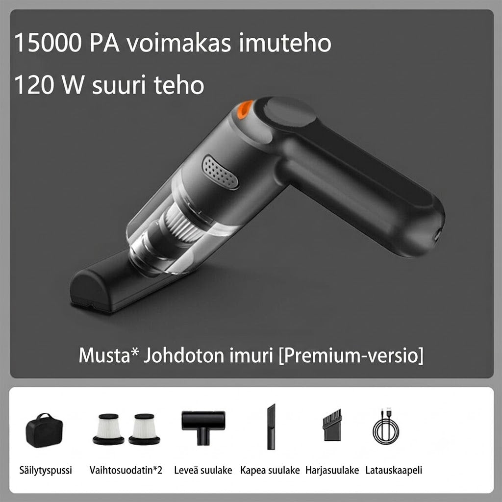 Tehokas johdoton autonimuri – Kompakti ja voimakas imuteho