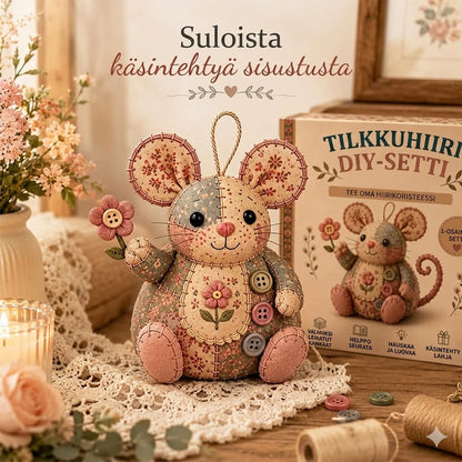 Käsintehty retro hiiri-pehmolelun ompelusetti