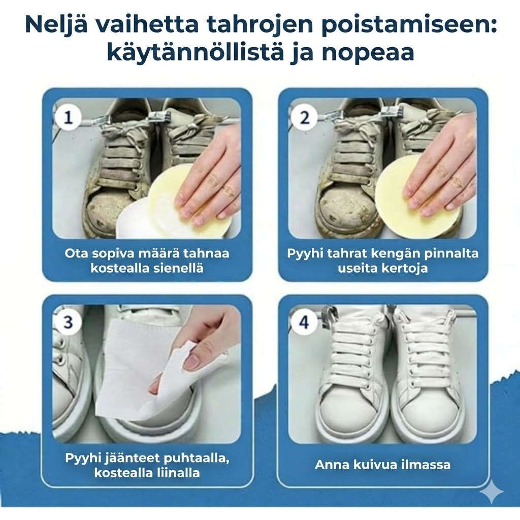 Puhdistustahna valkoisille kengille – Tehokas tahranpoisto