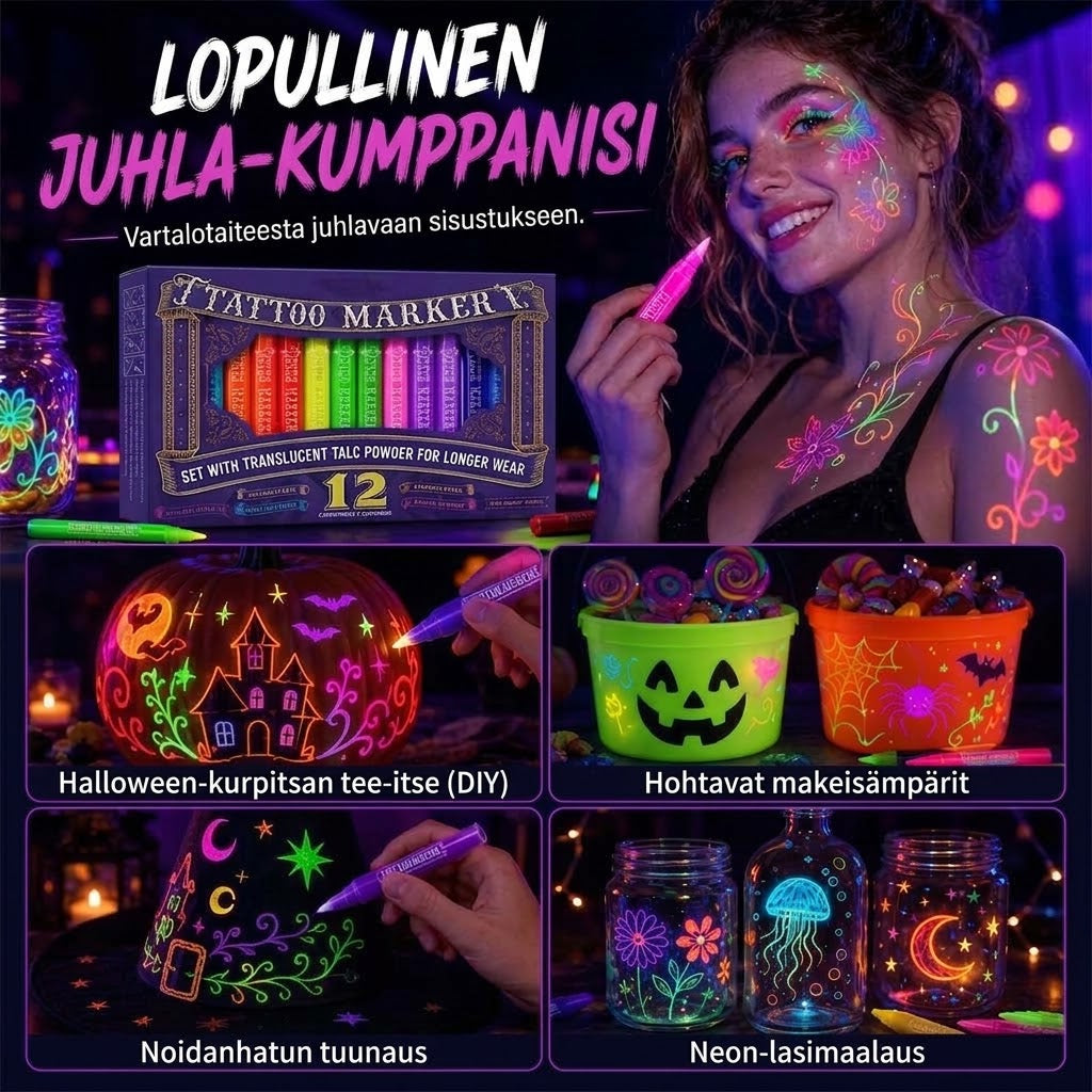 VaraLiving™ UV-Hohtava Tatuointikynä (Juhliin & Festareille)