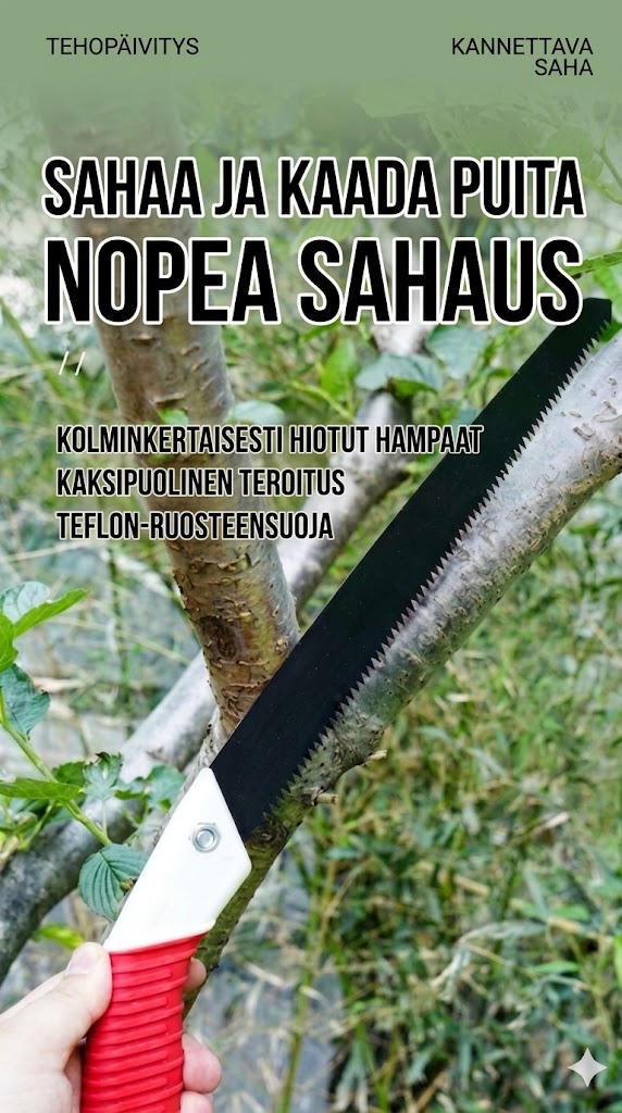 OmniLiving™ Ergonominen Oksasaha (Terävä Puutarhasaha Karsintaan)