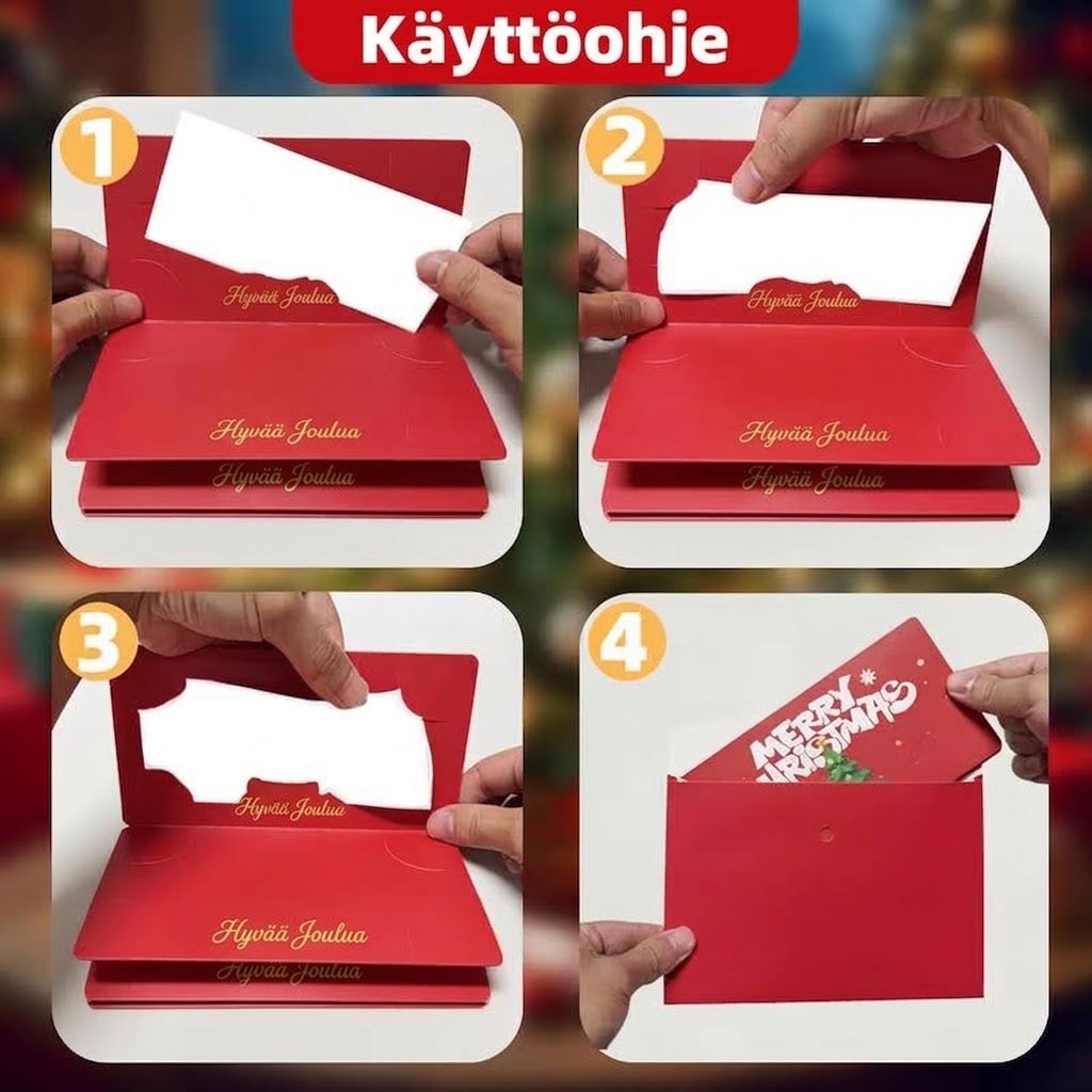 VaraLiving™ Jouluinen Lahjakuori & Korttikotelo | Joulukoriste & Lahjapakkaus