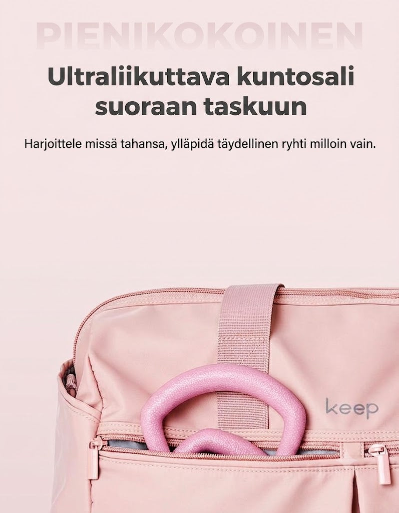 Treenaa koko keho missä vain. Kahdeksikon muotoinen vastuskumi sopii käsivarsille rinnalle selälle ja keskivartalolle. Helppo käyttää kotona ja matkalla.