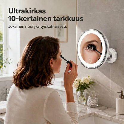 PureVal™ 10x Suurentava LED-Meikkipeili Imukupilla (Kannettava)