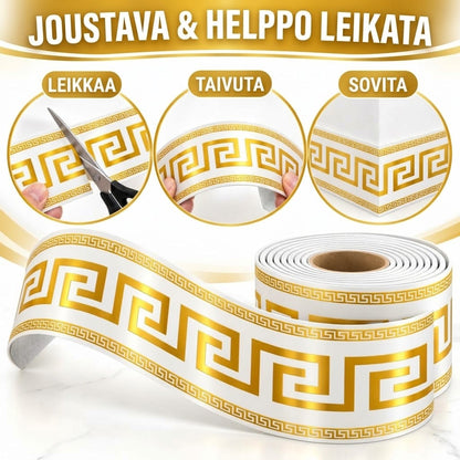 VaraLiving™ Itsekiinnittyvä PVC-Reunalista (Helppo Asennus & Kestävä Seinäkoriste)