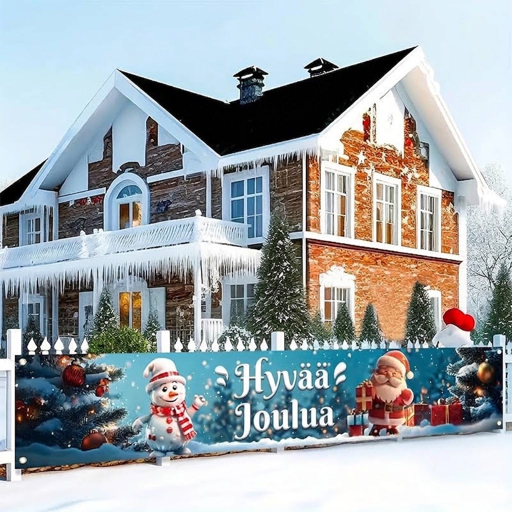 OmniLiving™ Iso Jouluviiri "Hyvää Joulua" (Säänkestävä Pihakoriste / Ulkokäyttöön)
