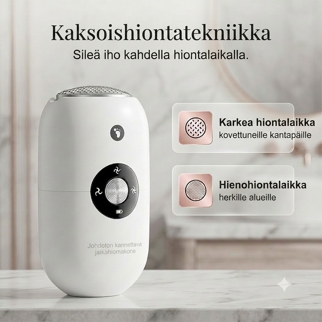 Pieni automaattinen jalkaraspi – Tehokas sähköinen kovettumien poistaja