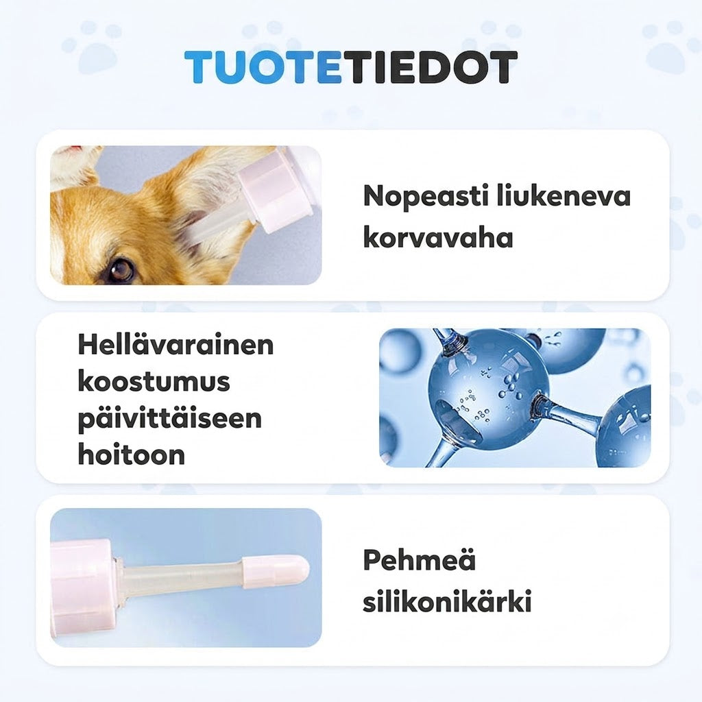Korvanpuhdistusaine koirille ja kissoille