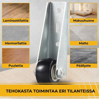 SilkEase™ Hiljaiset Liukuoven Pyörät Huonekaluille – 2 kpl Paketti