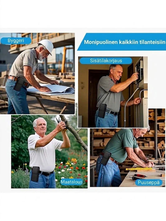LuxeModa™ Nahkainen Puhelinlaukku Vyölle (Monilokerollinen & Korttipaikka)