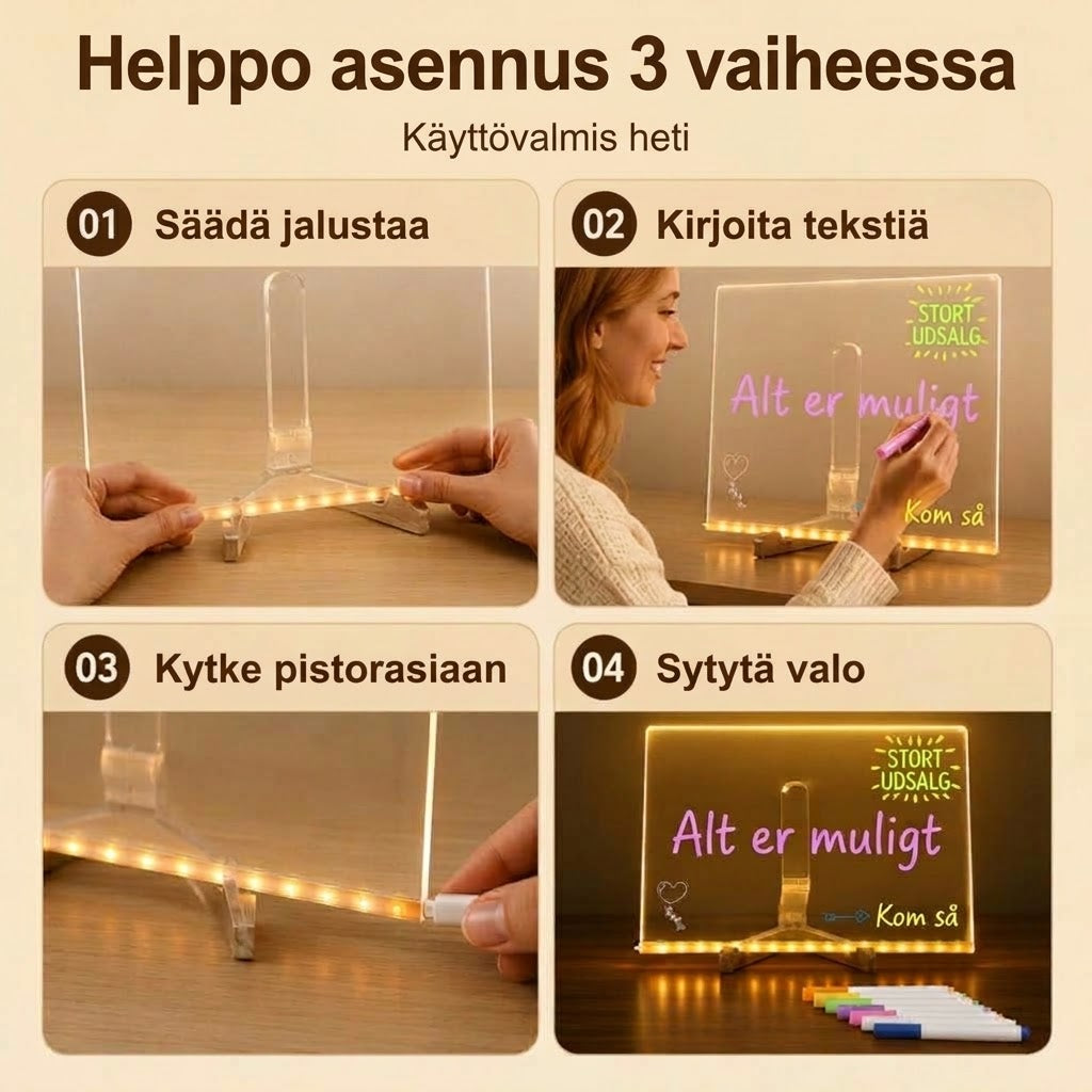 VaraLiving™ Akryylinen LED-Valotaulu