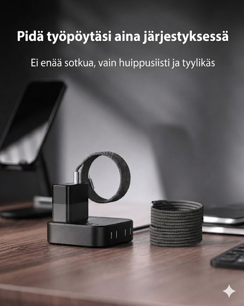Uusi päivitetty 4-in-1-magneettikaapeli (sotkeutumaton)