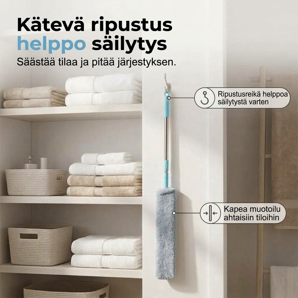 VaraLiving™ Taivutettava Mikrokuitu-Pölyhuiska Pitkällä Varrella (Tehokas Kodin Siivous)