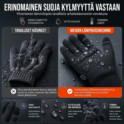 VaraLiving™ Lämpimät Talvihanskat Kosketusnäytöllä (Veden- & Tuulenpitävät Hanskat Pyöräilyyn & Urheiluun)