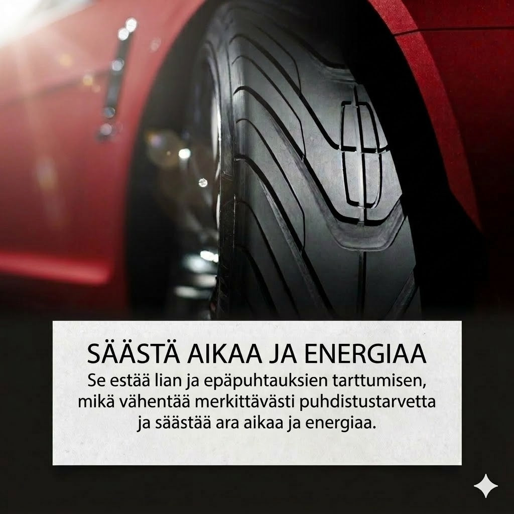 Premium-renkaankiilloke & hoitovaha – palauttaa renkaiden syvän mustan sävyn