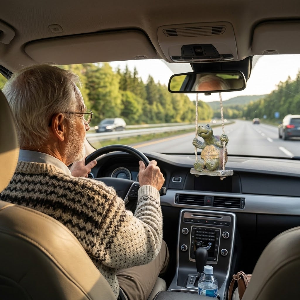 SilkEase™ Luova Kilpikonna Keinussa | Suloinen Riipus Autoon ja Puutarhaan