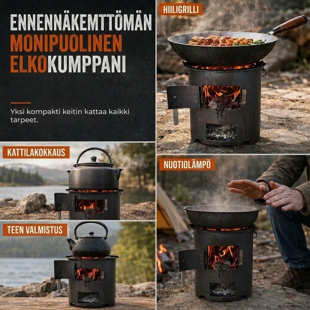 VaraLiving™ Kannettava Retkihiiligrilli & -lämmitin (2-in-1 Monitoimiuuni Ulkoiluun)