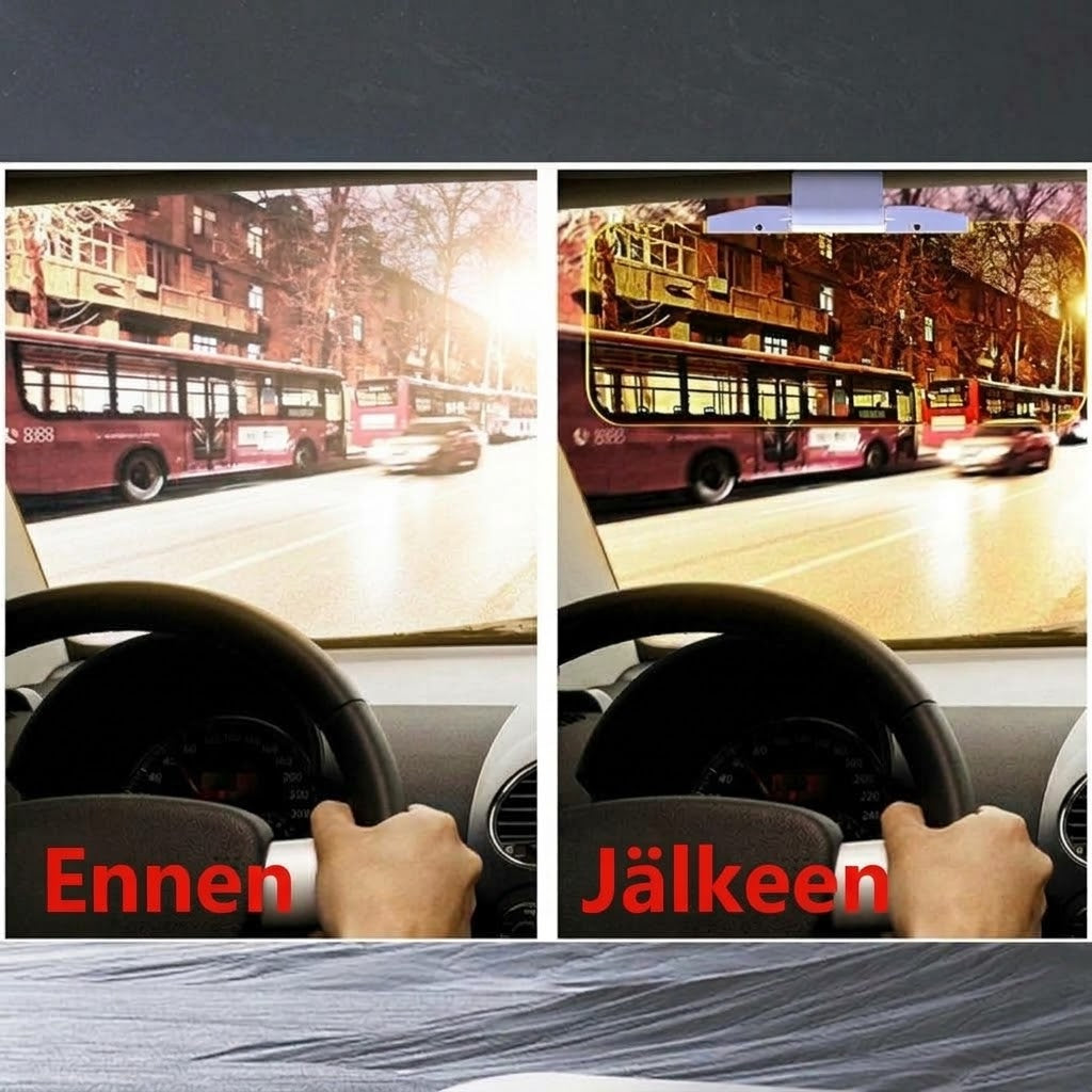 VaraLiving™ 2-in-1 Auton Häikäisysuoja (Päivä- ja Yökäyttöön - Häikäisemätön)