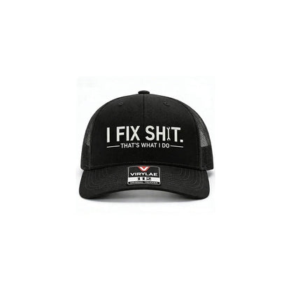 "I Fix Shit" -trucker-lippis – perinteinen rekkakuskin tyyli