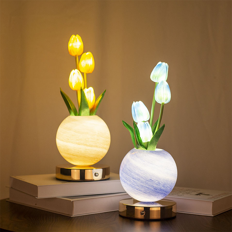 KiddieGlow™ Tunnelmallinen Tulppaani-LED-Pöytävalaisin