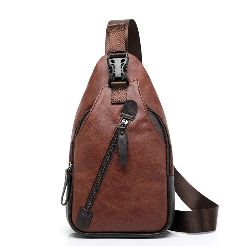 Unisex monikäyttöinen PU-nahkainen rintalaukku (3-in-1)