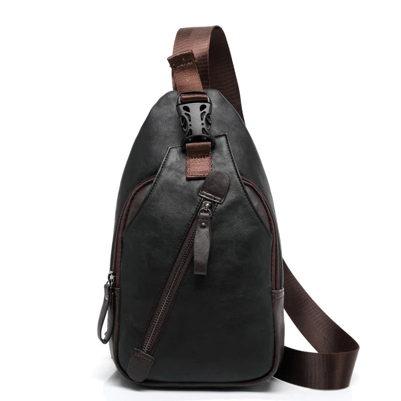 Unisex monikäyttöinen PU-nahkainen rintalaukku (3-in-1)