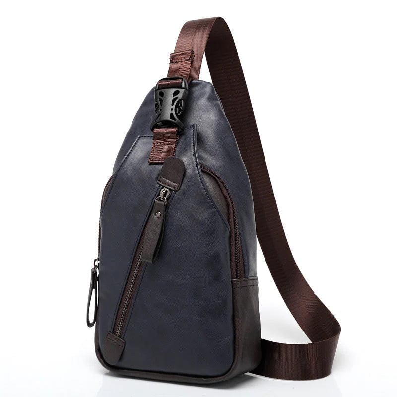 Unisex monikäyttöinen PU-nahkainen rintalaukku (3-in-1)