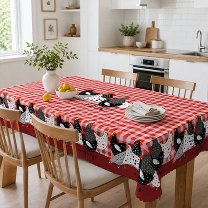 OmniLiving™ Punaruudullinen Pöytäliina (Likaahylkivä / Maalaistyyli)