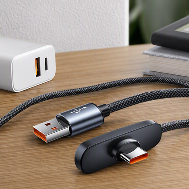 NovaPulse™ 100 W 90° Type-C -Pikalatauskaapeli (Punottu Nylon / Gaming)