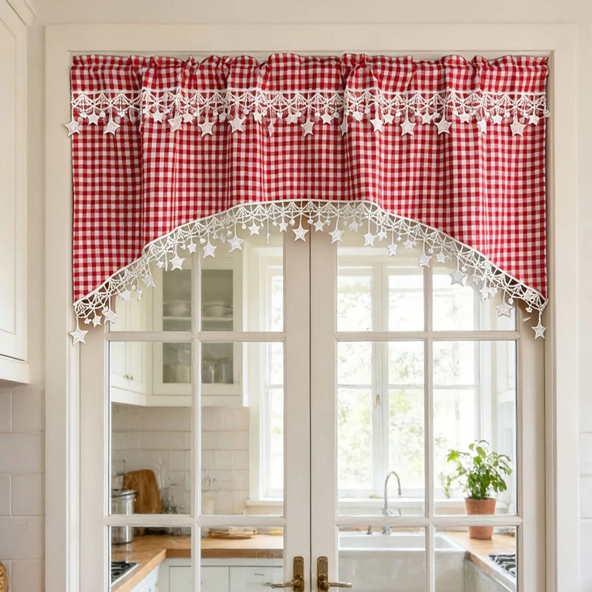 VaraLiving™ Romanttinen Kahvilaverho (Aaltoileva Bistroverho Keittiön Ikkunaan)