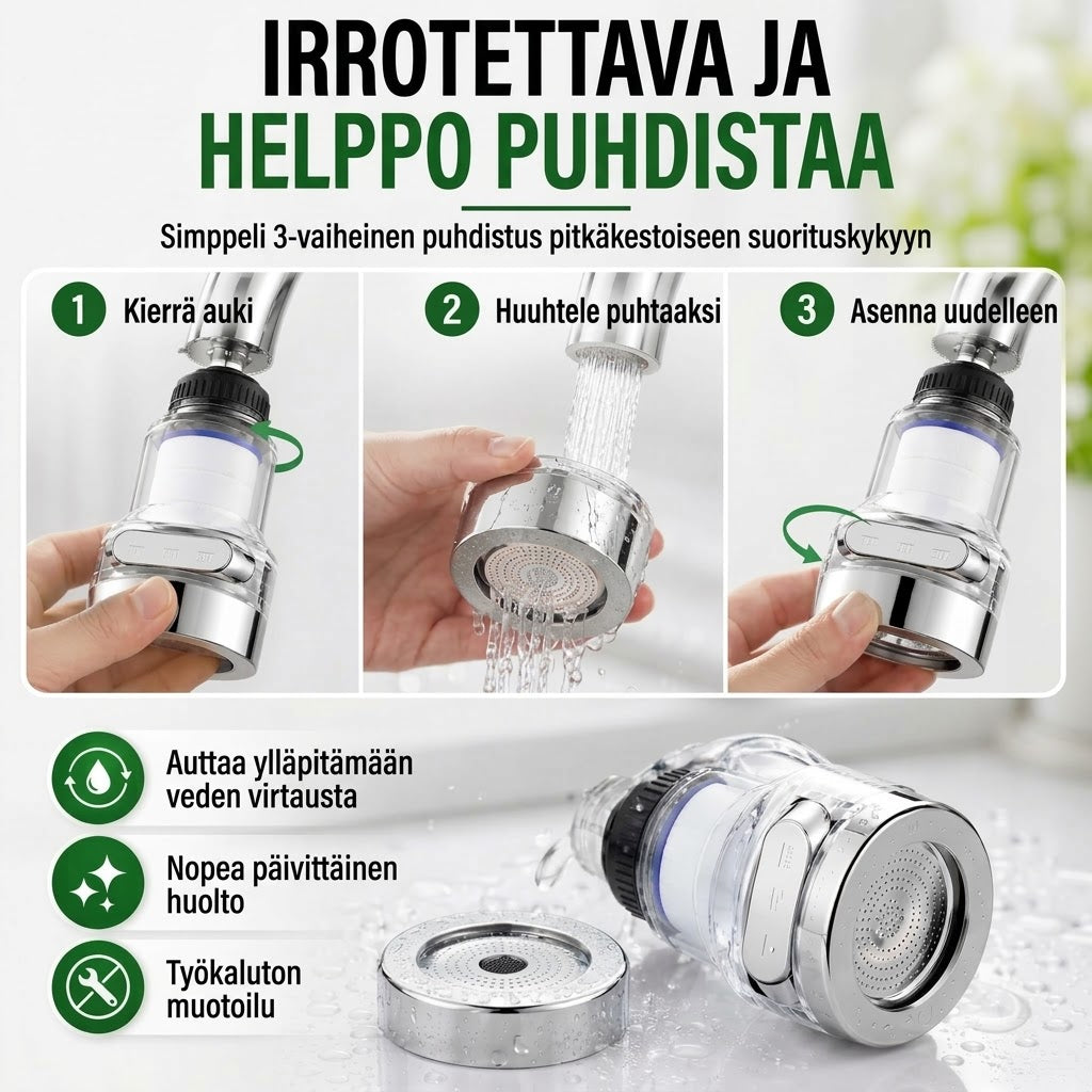 OmniLiving™ Universaali Hanasuodatin Keittiöön & Kylpyhuoneeseen