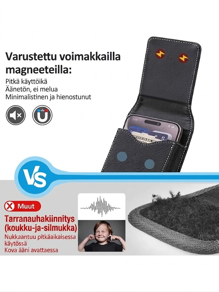 LuxeModa™ Nahkainen Puhelinlaukku Vyölle (Monilokerollinen & Korttipaikka)