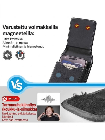 LuxeModa™ Nahkainen Puhelinlaukku Vyölle (Monilokerollinen & Korttipaikka)