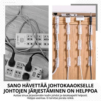 VaraLiving™ Itsekiinnittyvät Johdonpidikkeet (100 kpl - Kaapelien Järjestäjä)