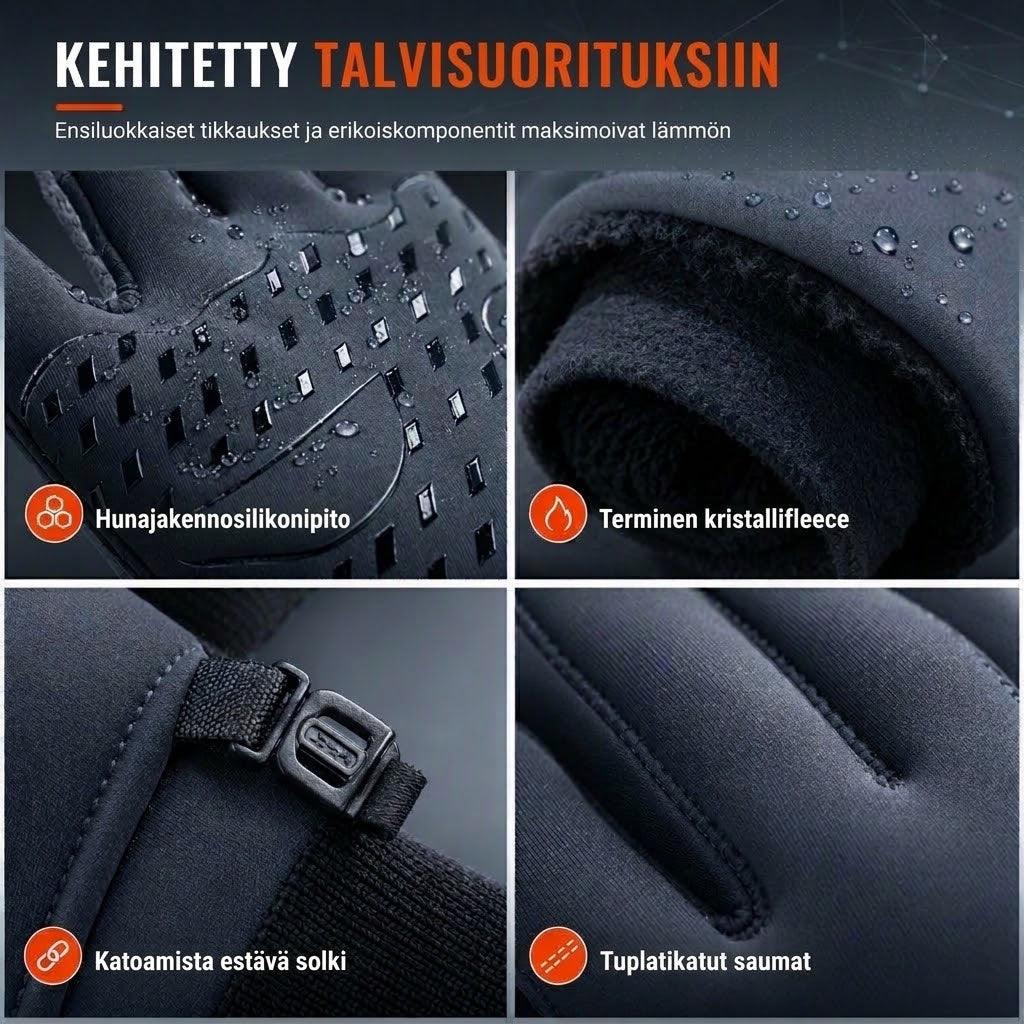 VaraLiving™ Lämpimät Talvihanskat Kosketusnäytöllä (Veden- & Tuulenpitävät Hanskat Pyöräilyyn & Urheiluun)
