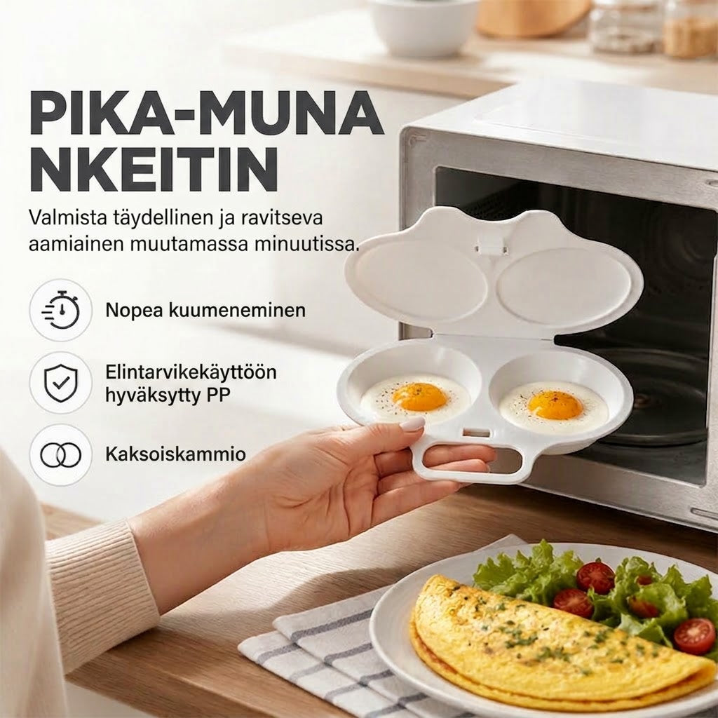 OmniLiving™ Mikromunankeitin Kannella (Uppomunat 45 Sekunnissa)