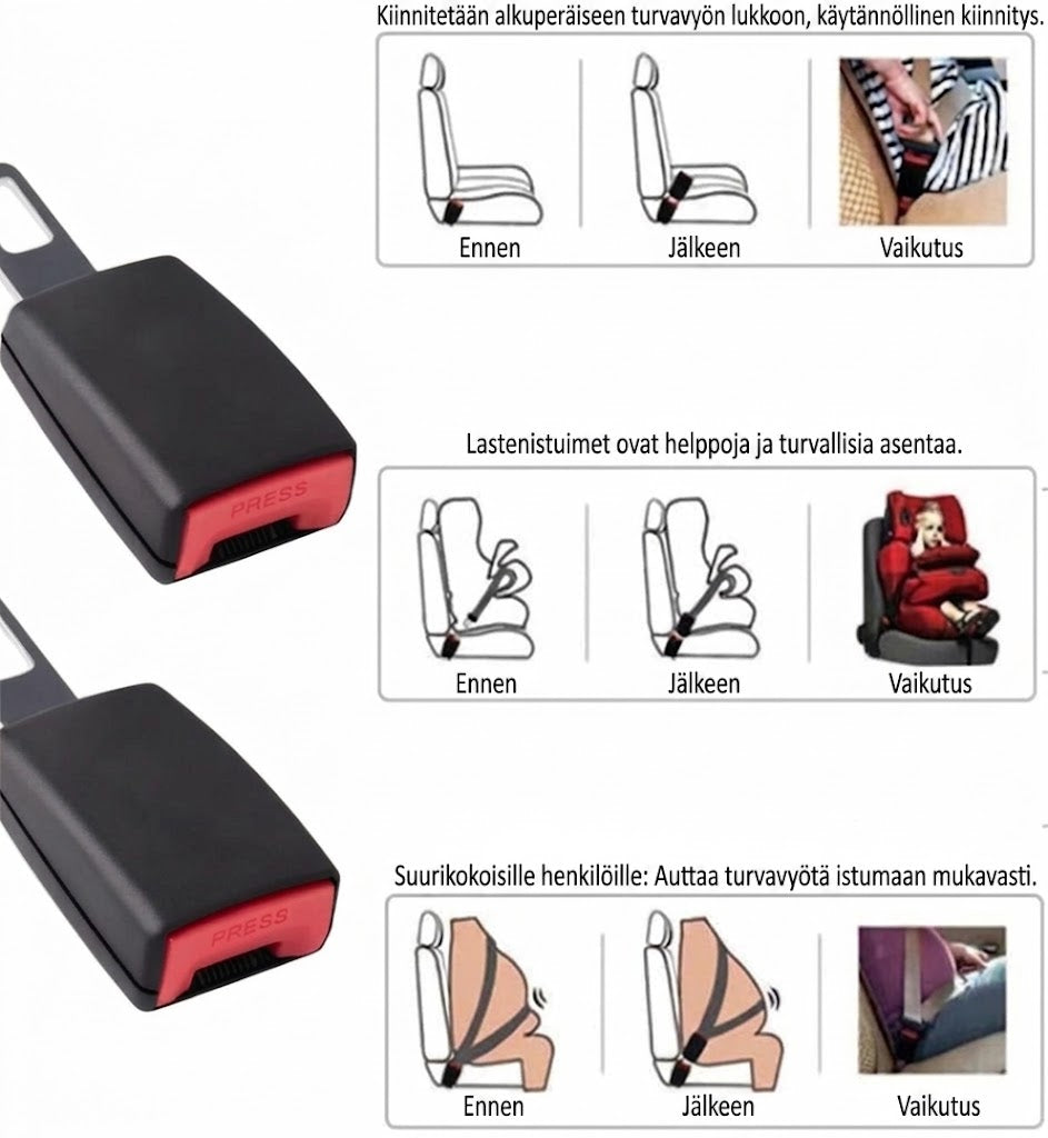 NovaPulse™ Yleismallinen Turvavyön Jatkokappale (Premium-klipsi)