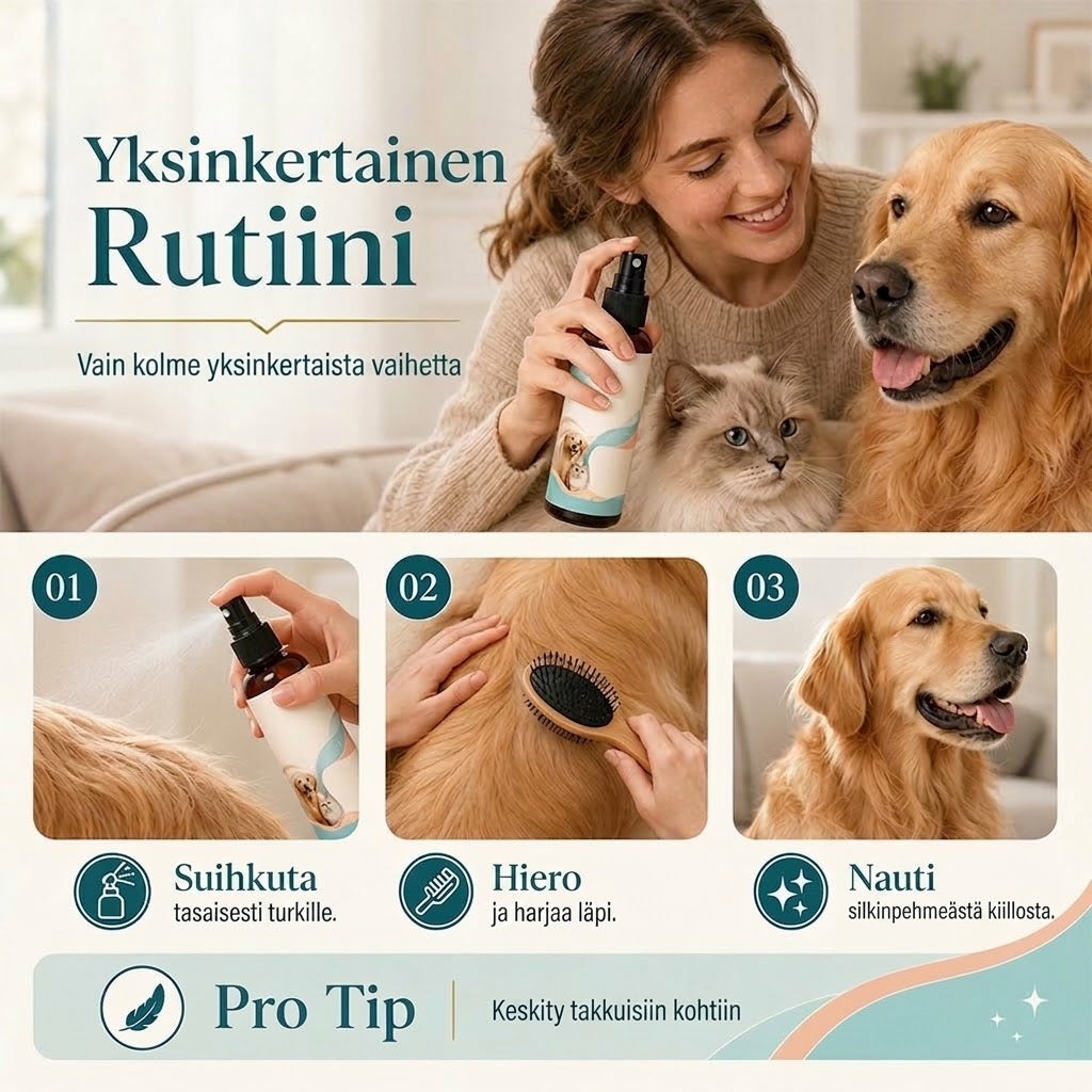 PureVal™ Hellävarainen Turkinselvityssuihke (Koirat & Kissat, Antistaattinen)