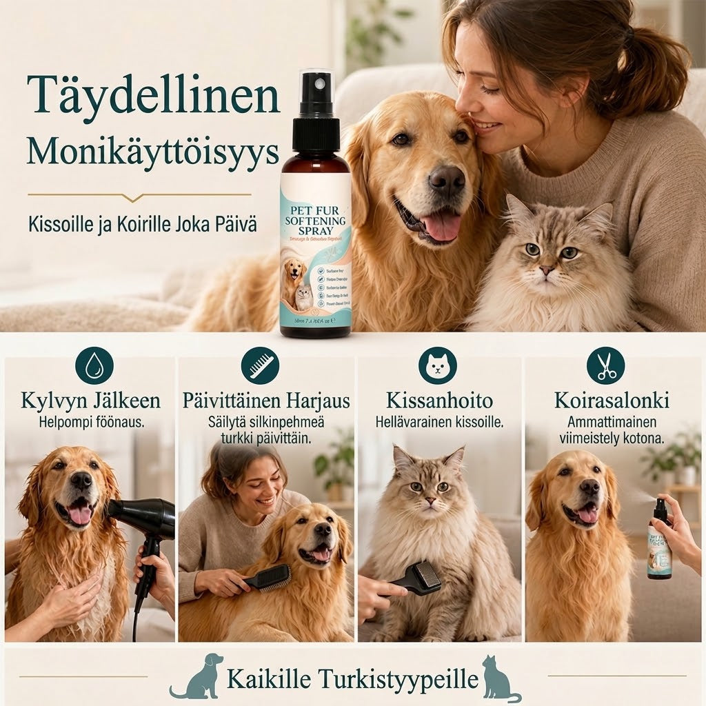PureVal™ Hellävarainen Turkinselvityssuihke (Koirat & Kissat, Antistaattinen)