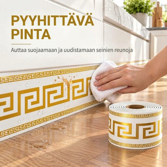 VaraLiving™ Itsekiinnittyvä PVC-Reunalista (Helppo Asennus & Kestävä Seinäkoriste)
