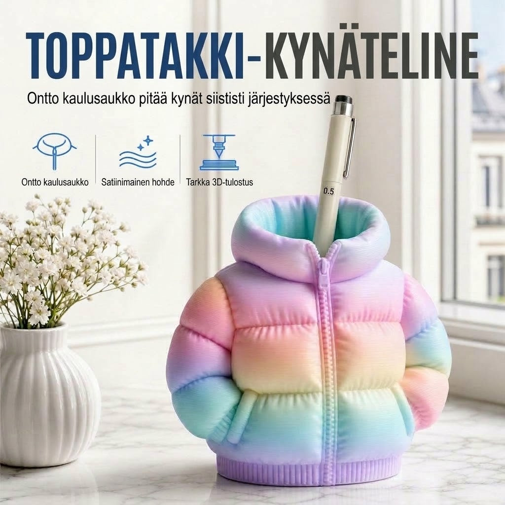VaraLiving™ 3D-Tulostettu Kynä- ja Mukiteline (Iskunvaimennettu Työpöydän Järjestelijä)